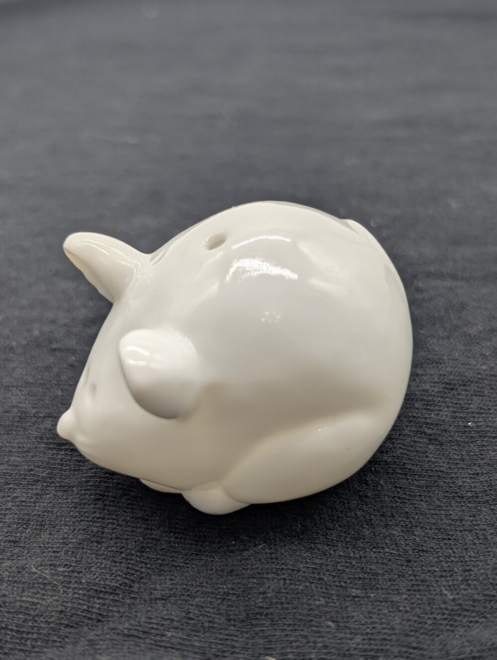 Vintage 1987 Hallmark Porcelain White Mouse Figurine Light Cover Mini 1.5"